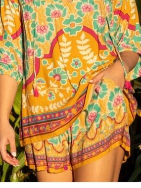 Natural Life Maribel Multi Shorts Boho Floral Print